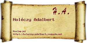 Holéczy Adalbert névjegykártya